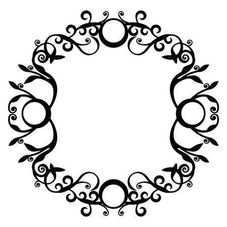  Ornament circle in black  70のイラスト素材