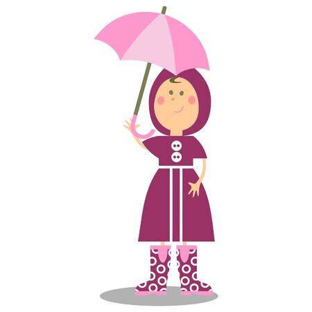 Girl walking with umbrella 19の写真素材