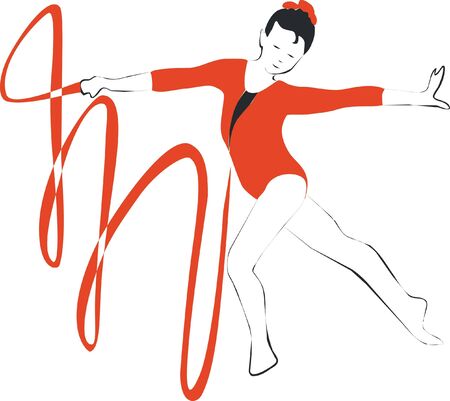 Gymnast in color 01の写真素材
