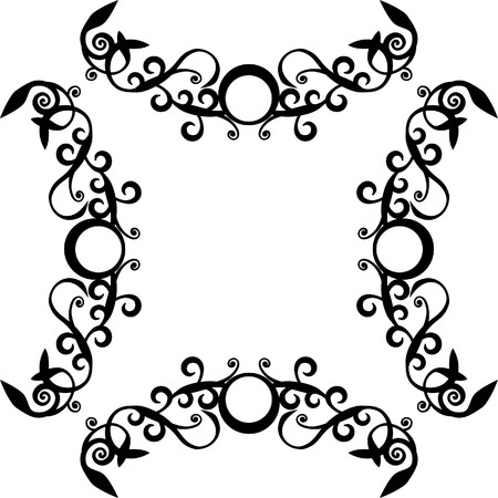  Ornament circle in black  71の写真素材