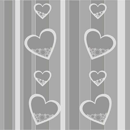  Seamless ornament with heart in color  のイラスト素材
