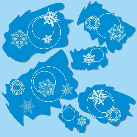 Snowflakes abstract ragged rectangle design 004のイラスト素材