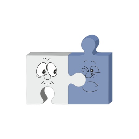 Vector  3d puzzle cartoon smile emotion 32のイラスト素材