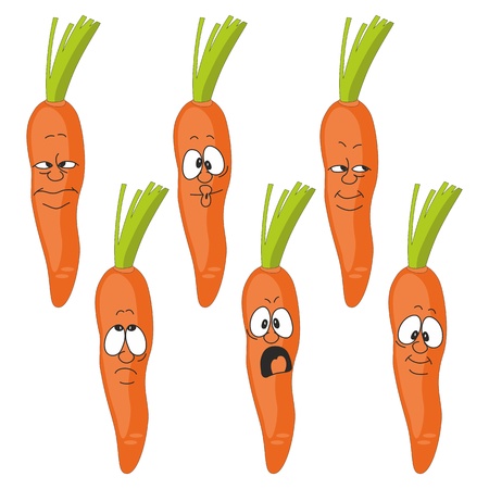 Vector  Emotion cartoon carrot vegetables setのイラスト素材
