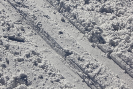 Background with traces of snow on the skiの写真素材