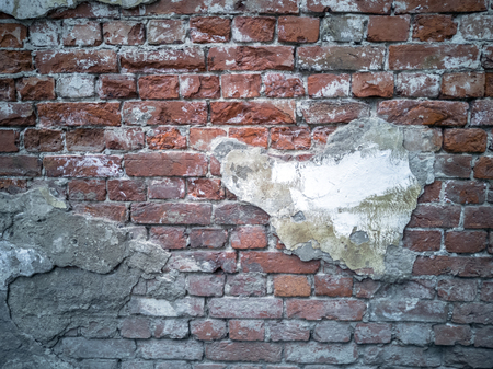 Empty Brick Wall Texture. Distressed Wall Surface. Grungy Wide Brickwall. Grunge Stonewall...