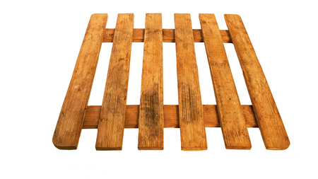 square, wooden trivet isolated on white background. The texture of the wooden coasters pot.の写真素材
