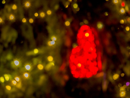 Beautiful  Decorated Christmas Tree on a town square in old Tallinn, Estonia, 2019. Copy space for design and text box.の写真素材
