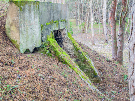 entrance to the Anti-aircraft Battery, bunker. anti aircraft battery was built to protect Tallinn  during the Second World War. Baltic coastline near Tabasalu, Estonia.の写真素材