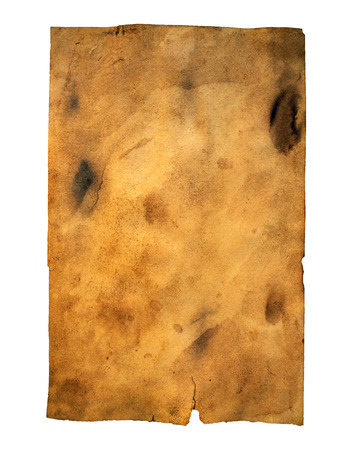 Grunge crumpled dirty beige paper sheet vintage background. Old brown paper texture with scratches. Abstract art For desktop wallpapers, banner. Copy space, text box. Dark rough textured spotted blankの写真素材