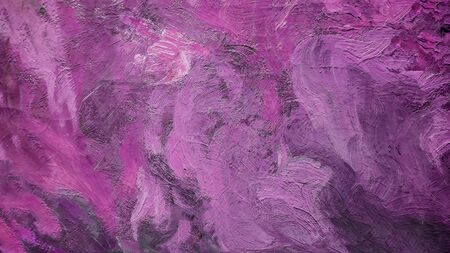Close up of Real purple Oil Painting, Art Tapestry for Wall Hanging Bedroom. Living Room Decor. Print, Modular image. Brush strokes with acrylic paint on canvasの写真素材