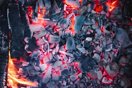 abstract background of burning coals for bbq