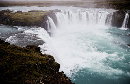 The famous Godafoss waterfall in Iceland. Summer in Iceland.