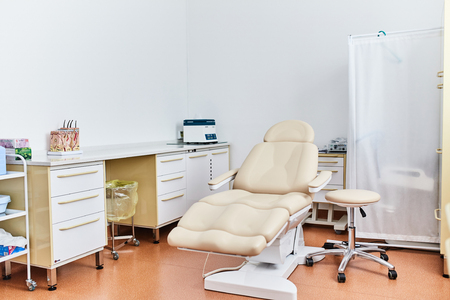 Empty office of cosmetology. Cabinet. Work place beauticianの写真素材