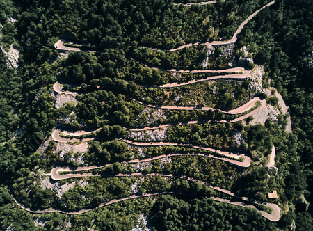 Montenegro. Serpentine. Climb to mount Lovcen. Road to Lovcen national Park. Summer. The view from...