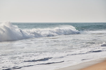 Narigama Beach. Beach overlooking the ocean and the waves.  Hikkaduwa, Sri Lanka.の写真素材