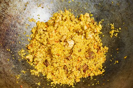 Chan with fresh pilaf with meat close up.の写真素材