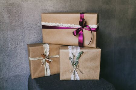 Beautiful handmade gift box with lace ribbon.