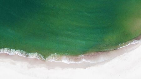 Aerial view of Yantarniy Beach. Baltic Sea. Top view. Kaliningrad region