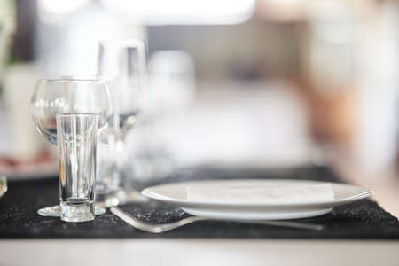 Table set for an event party or wedding reception.の写真素材