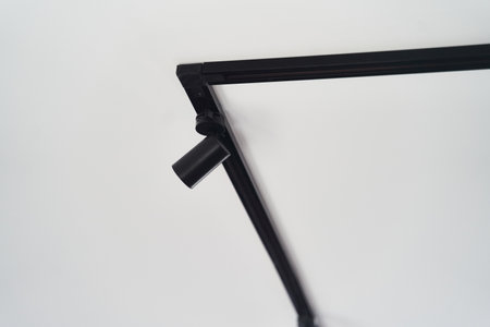 Modern LED black track lights in the interiorの写真素材