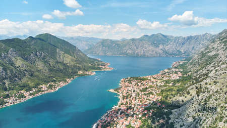 Aerial view of Kotor and the Bay of Kotor. Montenegroの写真素材
