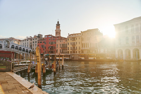 Venice, Italy - 10.12.2021: Beautiful view of famous Grand Canal in Venice, Italyのeditorial素材