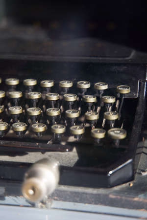 Old iron german typewriter in a museum