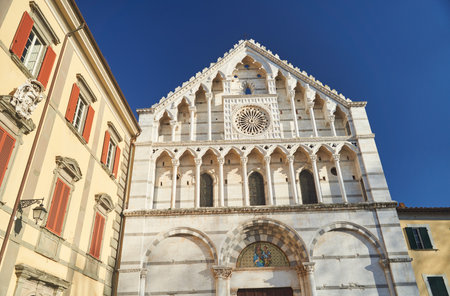 Front view of Santa Caterina church in Pisa, Italyの写真素材