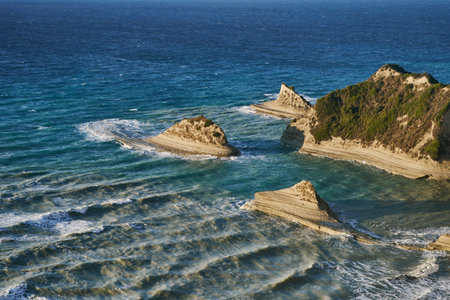Famous Cape Drastis cliffs on Corfu island, Greece