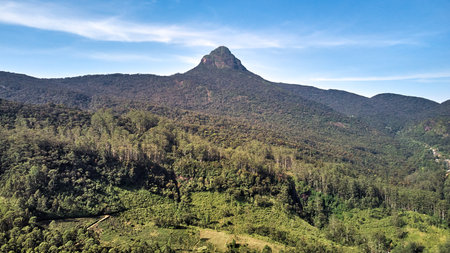 Aerial view of Adams Peak. Sacred mountain in Sri Lanka. Sri padaの写真素材