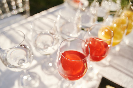 Table set for an event party or wedding reception. Banquet table design