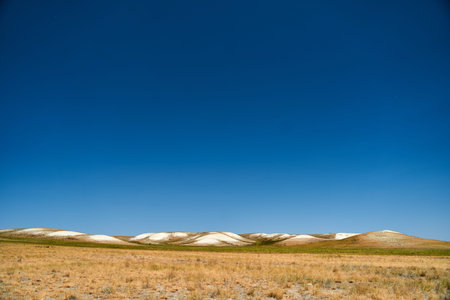 Chalk mountains in the Orenburg region. Russia