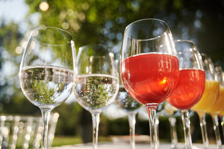 Table set for an event party or wedding reception. Banquet table designの写真素材