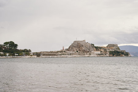 Corfu, Greece - 10.07.2021: View of the old fortress of Corfu