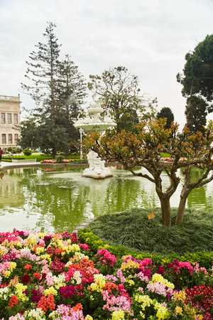 View of the amazing architecture of Dolmabahce Palace in Istanbul.の写真素材