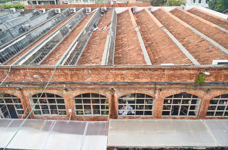 Lisbon, Portugal - 29.12.2022: A Stunning Urban Rooftop View Showcasing the Unique Charm of Historic Brick Architectureのeditorial素材