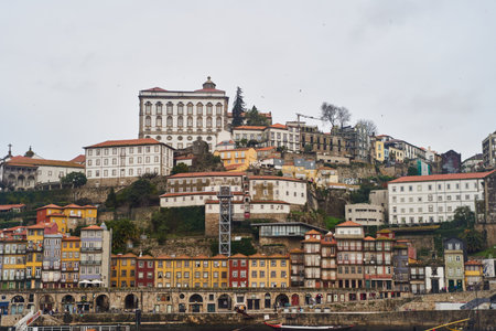 Porto, Portugal - 12.25.2022: view of the old ribeira area in Porto