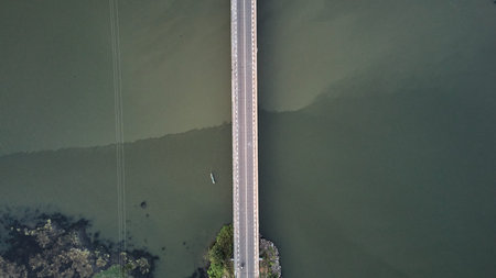Aerial view of a road bridge in Sri Lanka