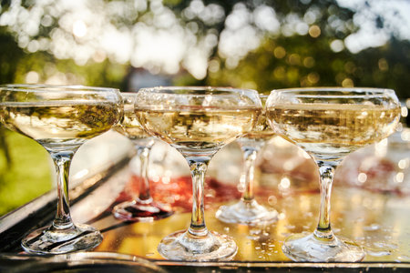 Table set for an event party or wedding reception. Banquet table designの写真素材