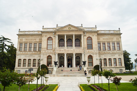 View of the amazing architecture of Dolmabahce Palace in Istanbul.の写真素材