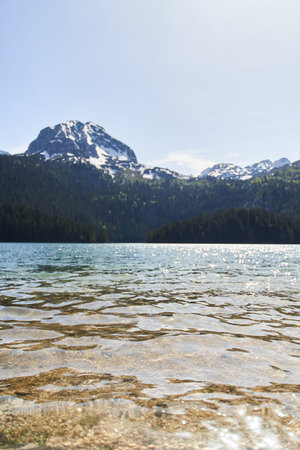 Black lake, Natural landscape. Mountain lake, Zabljak, Montenegro, Durmitor national park