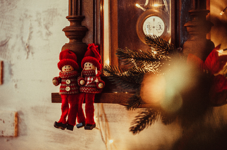 Christmas vintage background with intresting toningの写真素材
