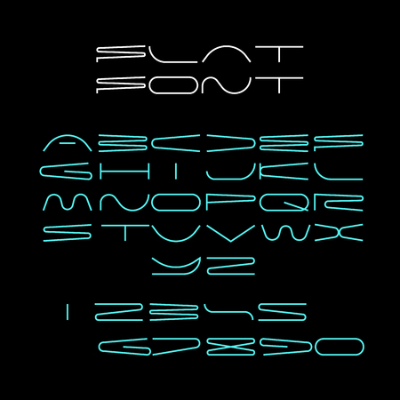 Flat space fontのイラスト素材