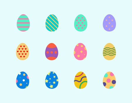 Easter eggs icon setのイラスト素材