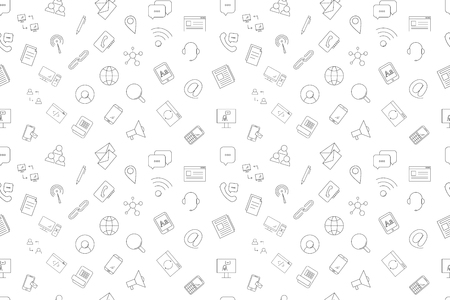 Vector communication pattern. Communication seamless backgroundのイラスト素材