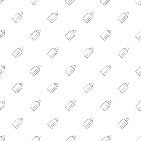 Baby bottle background from line icon. Linear vector patternのイラスト素材