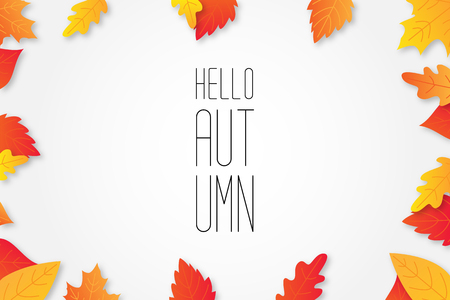 Autumn sale background layout decorate with leaves for shopping. Vector illustrationのイラスト素材