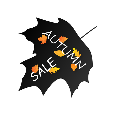 Autumn sale background layout decorate with leaves for shopping. Vector illustrationのイラスト素材