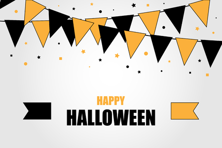 Halloween background with paper garland . Vector illustartionのイラスト素材